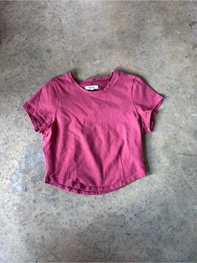 Cropped Crewneck Tee in rust / burnt orange